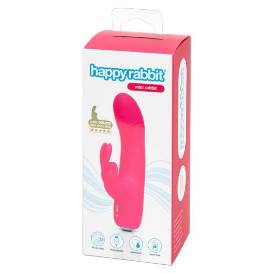 Happyrabbit Mini Rabbit - waterproof, rechargeable vibrator with tickle lever (pink)