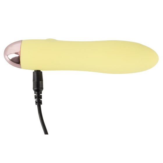 Cuties Mini Yellow - rechargeable silicone rod vibrator (yellow)
