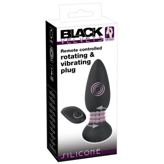 Black Velvet - Rechargeable, radio controlled, rotating beaded anal vibrator (black)
