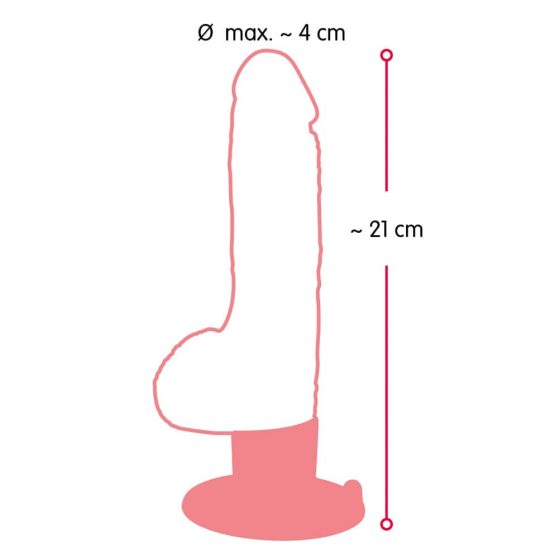 Nature Skin M - testicle, clamp-on lifelike vibrator (natural)