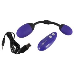   GoGasm Pussy & Ass - rechargeable radio vibrating egg duo (purple-black)