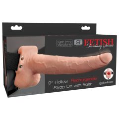   Fetish Strap-On 9 - rechargeable, attachable, hollow vibrator (natural)