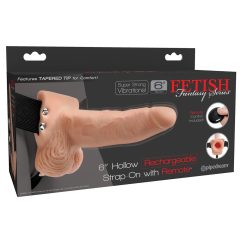   Fetish Strap-On 6 - radio controlled, rechargeable, attachable, hollow vibrator (natural)
