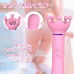 Sunfo - Rechargeable, rotating and G-spot vibrator (pink)