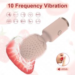   Sunfo Strawberry - rechargeable, waterproof mini massager vibrator (pink)
