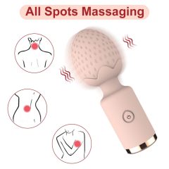   Sunfo Strawberry - rechargeable, waterproof mini massager vibrator (pink)
