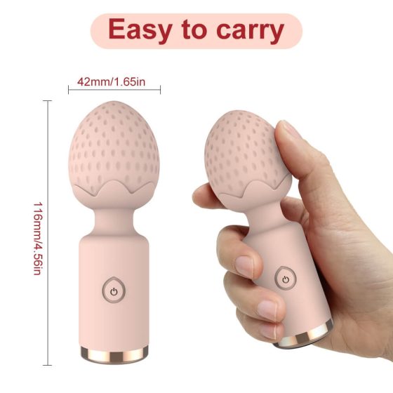 Sunfo Strawberry - rechargeable, waterproof mini massager vibrator (pink)