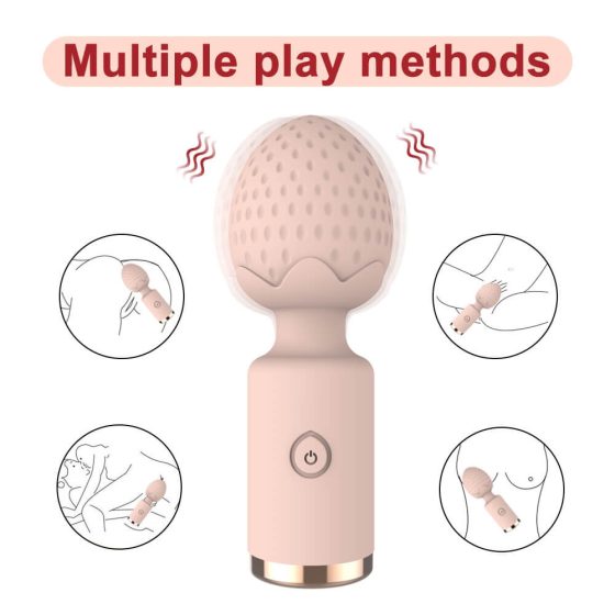 Sunfo Strawberry - rechargeable, waterproof mini massager vibrator (pink)