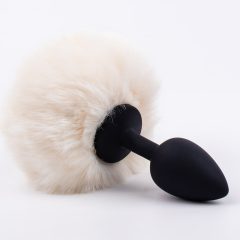 Sunfo - Anal dildo with bunny tail (black and white)
