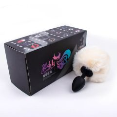 Sunfo - Anal dildo with bunny tail (black and white)