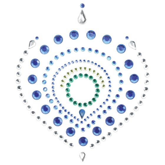 Sparkling diamonds intimate jewellery set - 3 pieces (green-blue)