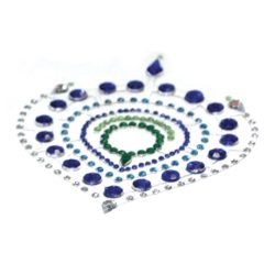   Sparkling diamonds intimate jewellery set - 3 pieces (green-blue)