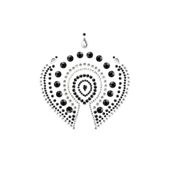 Sparkling diamonds intimate jewellery set - 3 pieces (black-silver)