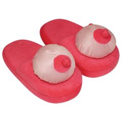 Plush slippers pink - breast shape