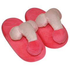 Plush slippers pink - penis shaped