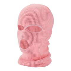 Balaclava - knitted mask with 3 openings (pink)