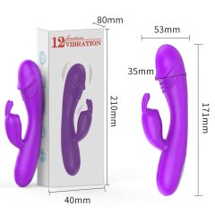   Lonely - rechargeable bunny clitoral vibrator with acorn (pink)