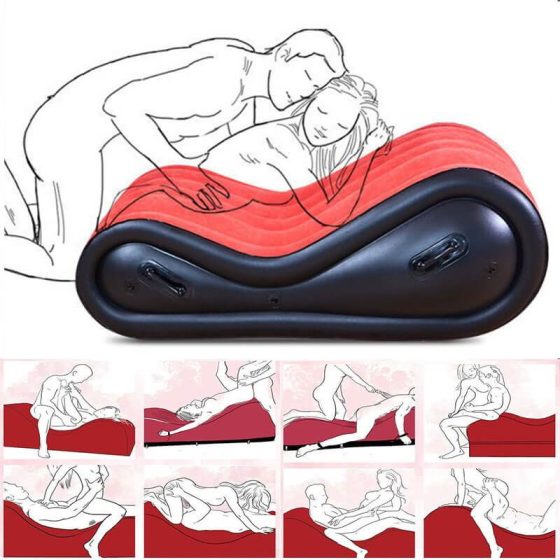 Magic Pillow - Inflatable sex bed - with handcuffs - large (red)