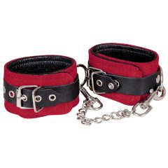 Leather ankle cuffs - red-black