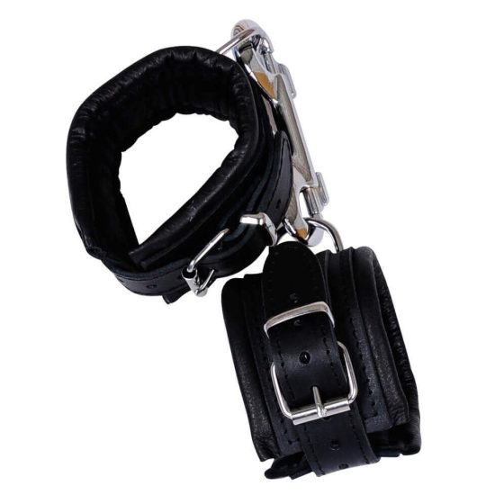 Black wrist cuffs - leather