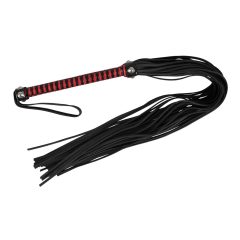 Long leather whip (black-red)