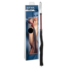 Long leather whip (black-red)
