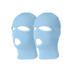 Balaclava - knitted mask with 3 openings (blue)