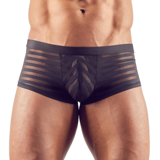 Striped boxer shorts (black) - XXL
