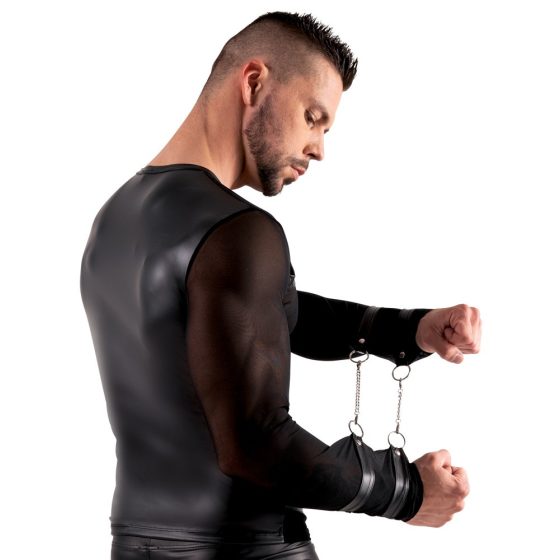 Svenjoyment - Men's long sleeve top with chest strap (black)