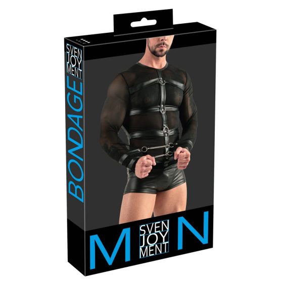 Svenjoyment - Men's long sleeve top with chest strap (black) - M