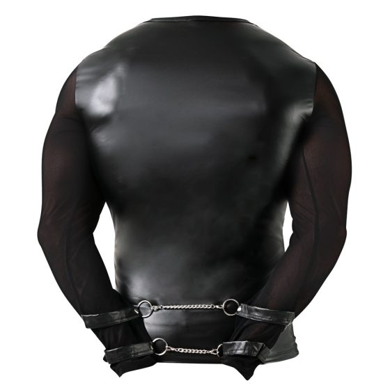 Svenjoyment - Men's long sleeve top with chest strap (black) - M