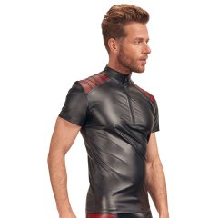 NEK - men's top with red inserts and zipper (black)