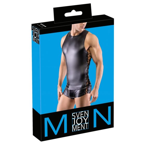 Svenjoyment - Men's side corset top (black) - M