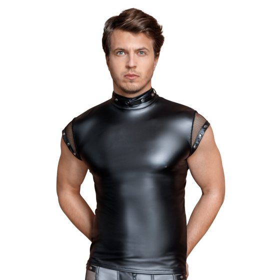NEK - men's top with rivets and necc inserts (black) - M