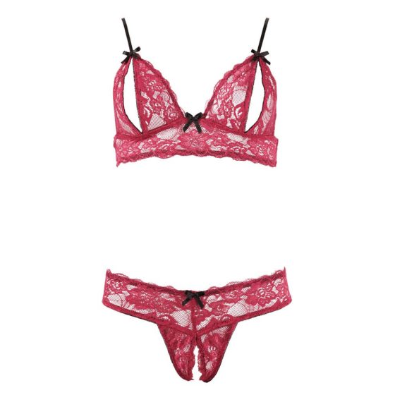Cottelli - Double lace bra set (red)