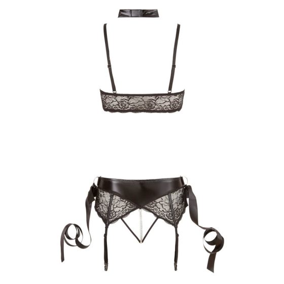 Cottelli Bondage - lace lingerie set (5 pieces)