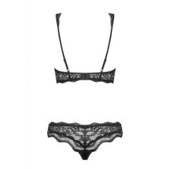 Obsessive Luvae - floral rhinestone bra set (black)