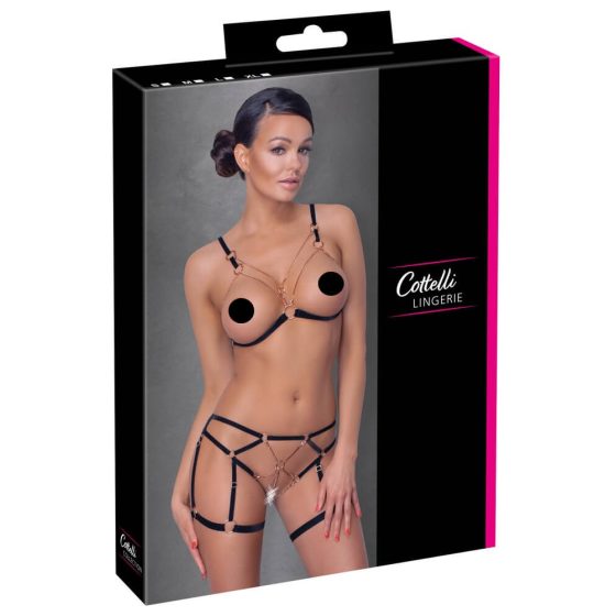 Cottelli - body harness with chain (black)