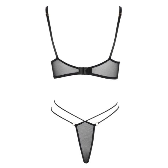 Cottelli - translucent lace bra set (black) - M