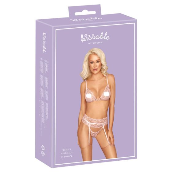 Kissable - Lace Lingerie Set (pink) - L/XL
