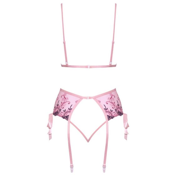 Kissable - rose embroidery lingerie set (pink) - L/XL