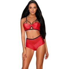 Obsessive Leatheria - Leather effect bra set (red) - S/M