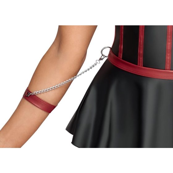 Cottelli Bondage - glossy set with arm anchors (black-red)