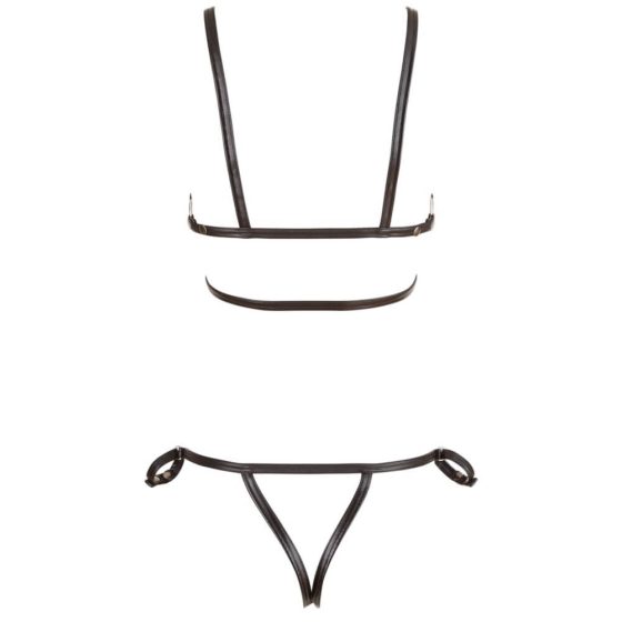 Cottelli Bondage - shiny ornament body harness bikini (black) - M