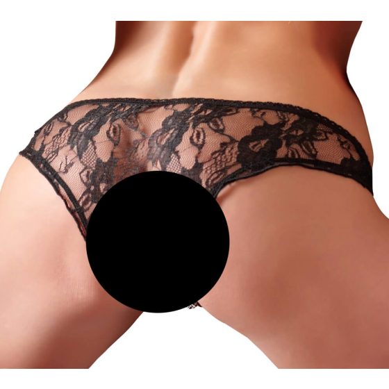 Cottelli - Open hip panties (black) - XL