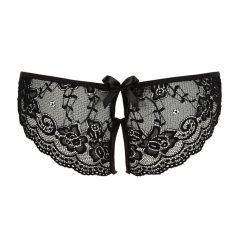 Cottelli - lace bow open women's underwear (black)