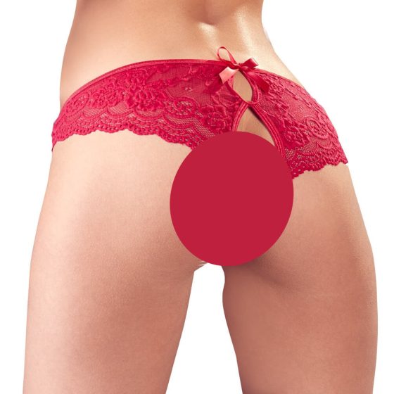 Cottelli - bow open women's French underwear (red)