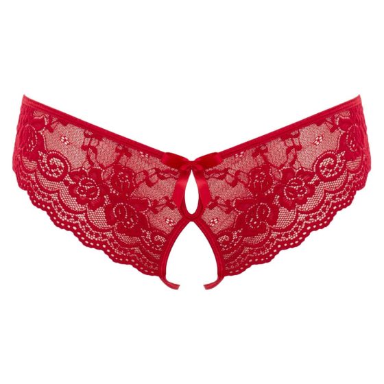 Cottelli - bow open women's French underwear (red) - M