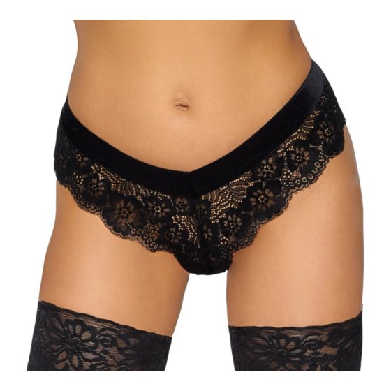 Cottelli Party - lace panties with chain (black)