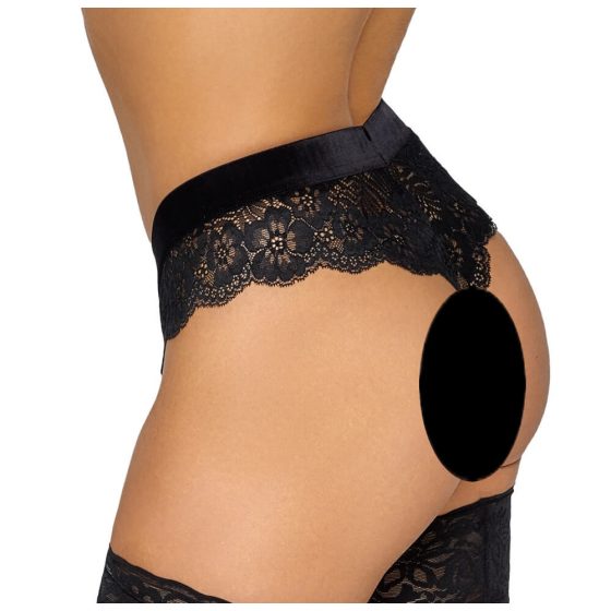 Cottelli Party - lace panties with chain (black)